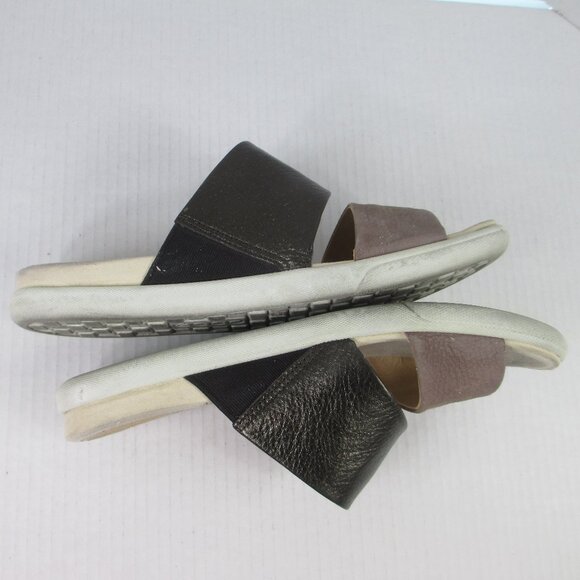 ECCO DAMARA II Slide Leather Flats Sandal Licorice/Deep Taupe 10 US/41 EU - Picture 8 of 9